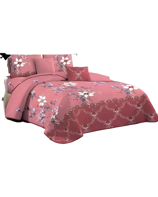 CUBRECAMA BURDEO QUILT MAS JUEGO SABANAS 2 PLAZA - 1