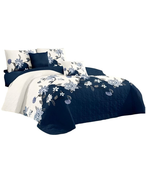 CUBRECAMA MULTICOLOR QUILT MAS JUEGO SABANAS PLAZA Y MEDIA - 1