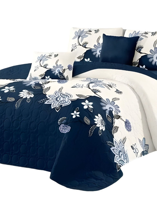 CUBRECAMA MULTICOLOR QUILT MAS JUEGO SABANAS PLAZA Y MEDIA - 3