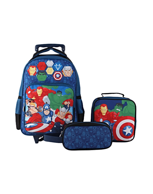 SET ESCOLAR DE MOCHILA CON RUEDAS MAS ESTUCHE Y LONCHERA - 1