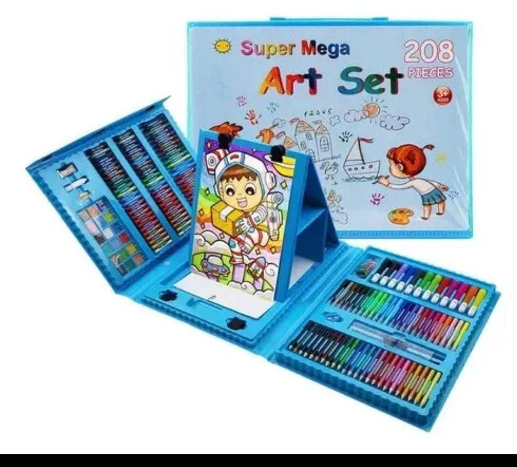SET CREATIVO MALETA DIBUJO ARTE KIT NIÑOS 208 PCS PORTÁTIL - 2