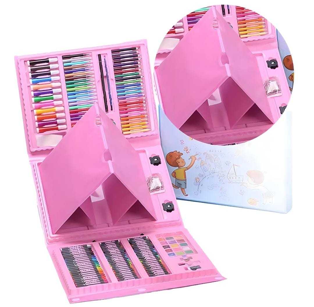 SET CREATIVO MALETA DIBUJO ARTE KIT NIÑOS 208 PCS PORTÁTIL - 1
