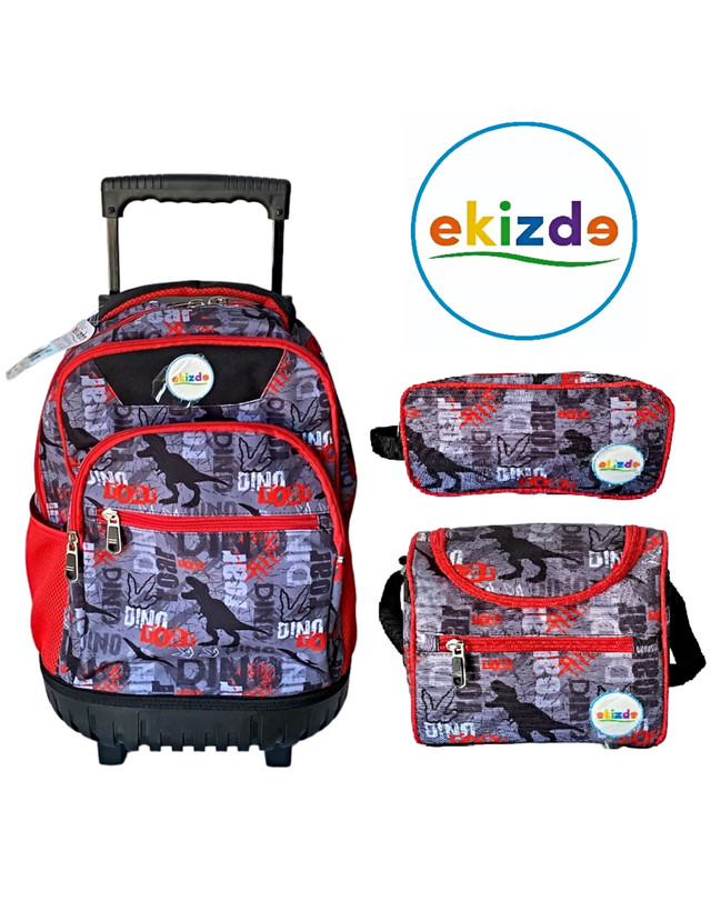 PACK MOCHILA ESCOLAR  3 PCSZ  EQUIZDE DINO - 1