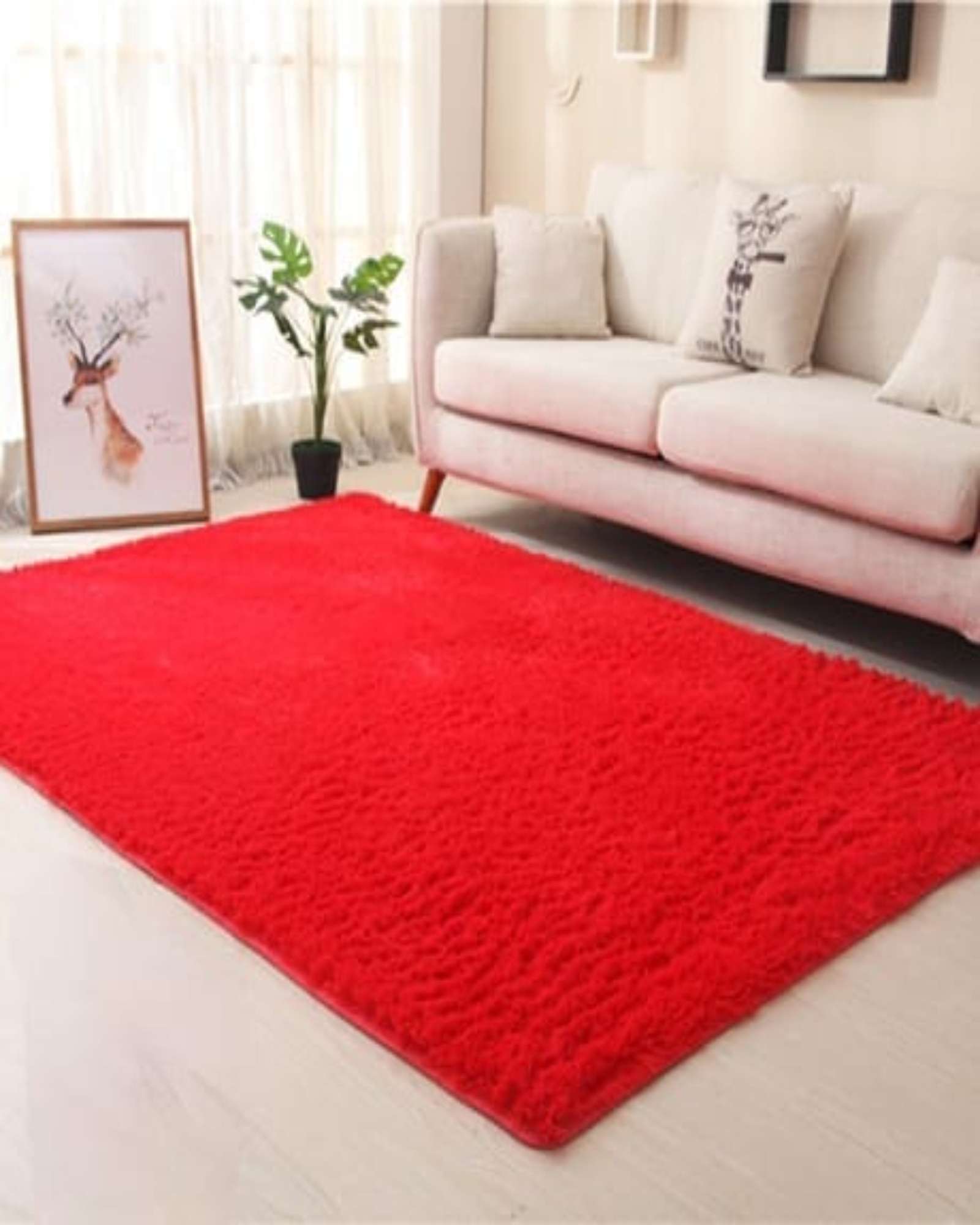 ALFOMBRA PELUDA 150X200 ROJO - 1