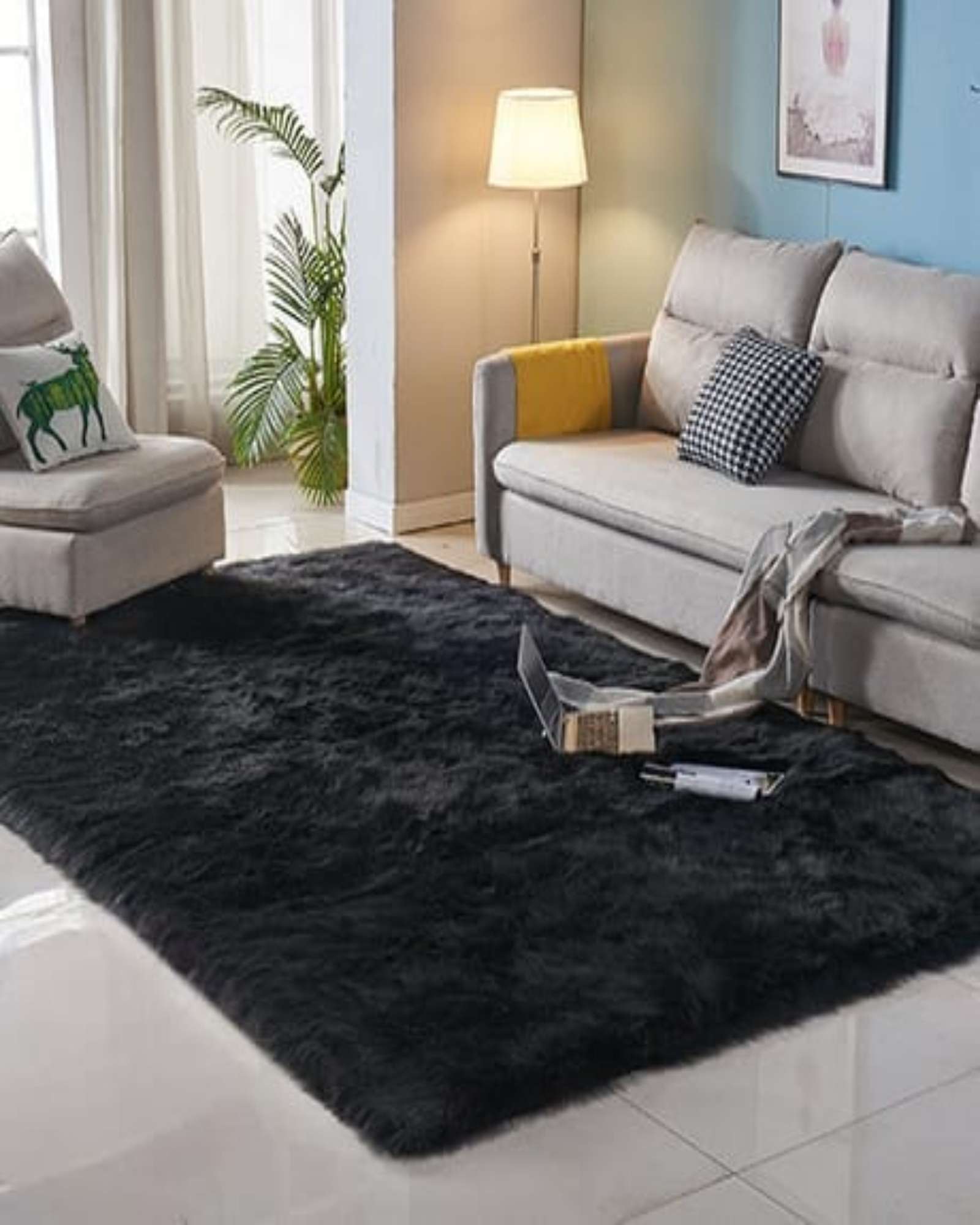 ALFOMBRA PELUDA 200X300 NEGRO - 1