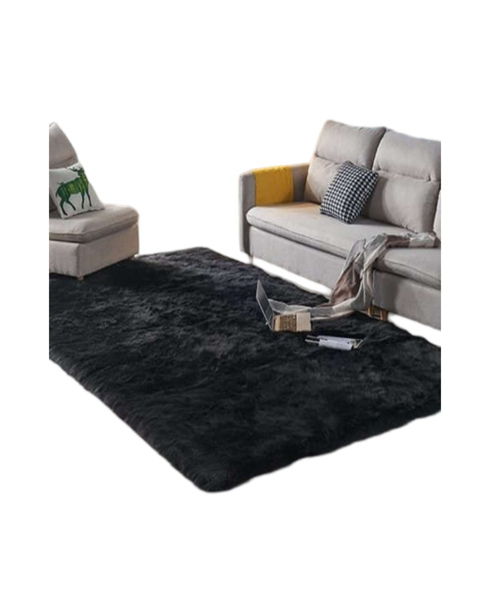 ALFOMBRA PELUDA 200X300 NEGRO - 2