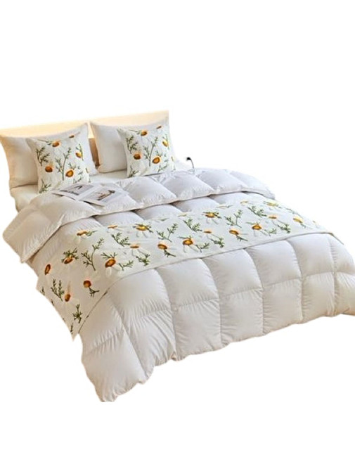 JUEGO DE PIECERA DE CAMA CON 2 FUNDAS MODELO BORDAD T03 - 1