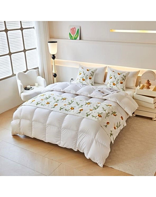 JUEGO DE PIECERA DE CAMA CON 2 FUNDAS MODELO BORDAD T03 - 3