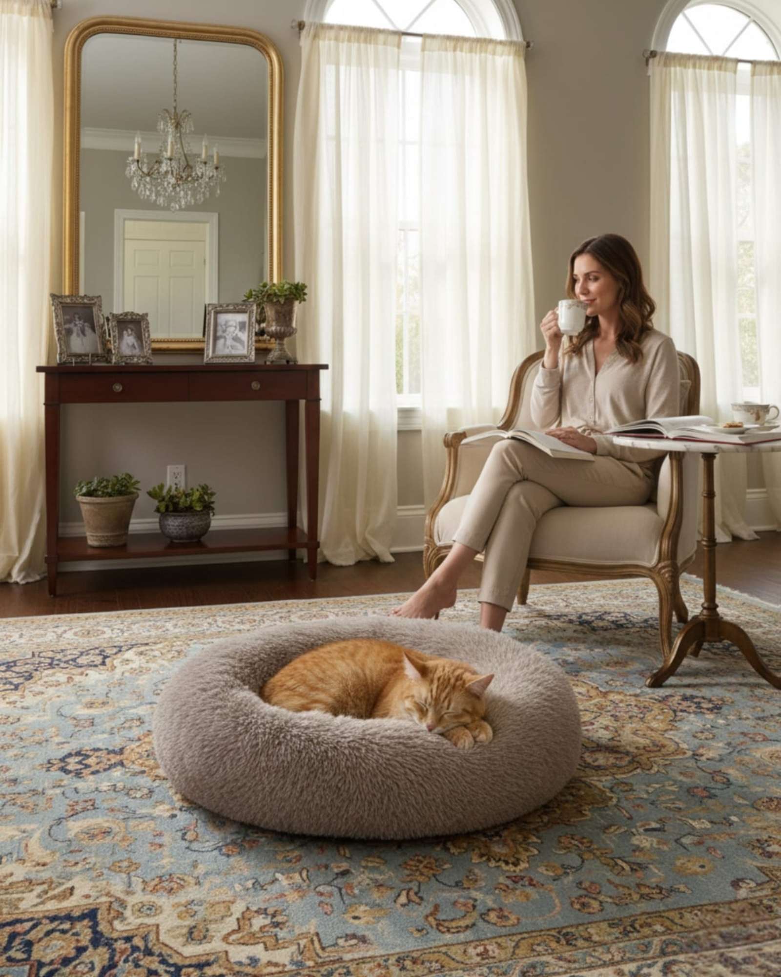 CAMA COJIN CHIPORRO REDONDO 50CM BEIGE - 5