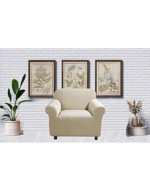 FUNDA PARA SOFA CUADRILLE DE 1 CUERPO BEIGE - 3