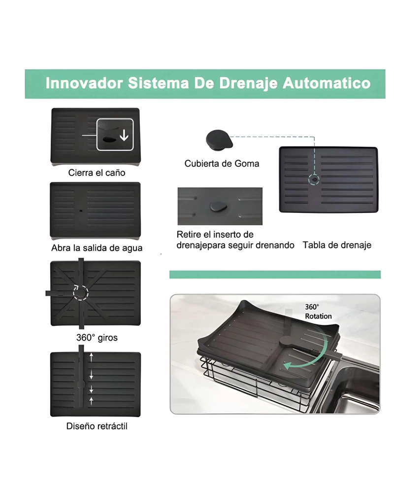 ESCURRIDOR DE PLATOS 2 NIVELES SECAPLATOS MULTIFUNCIONAL - 6