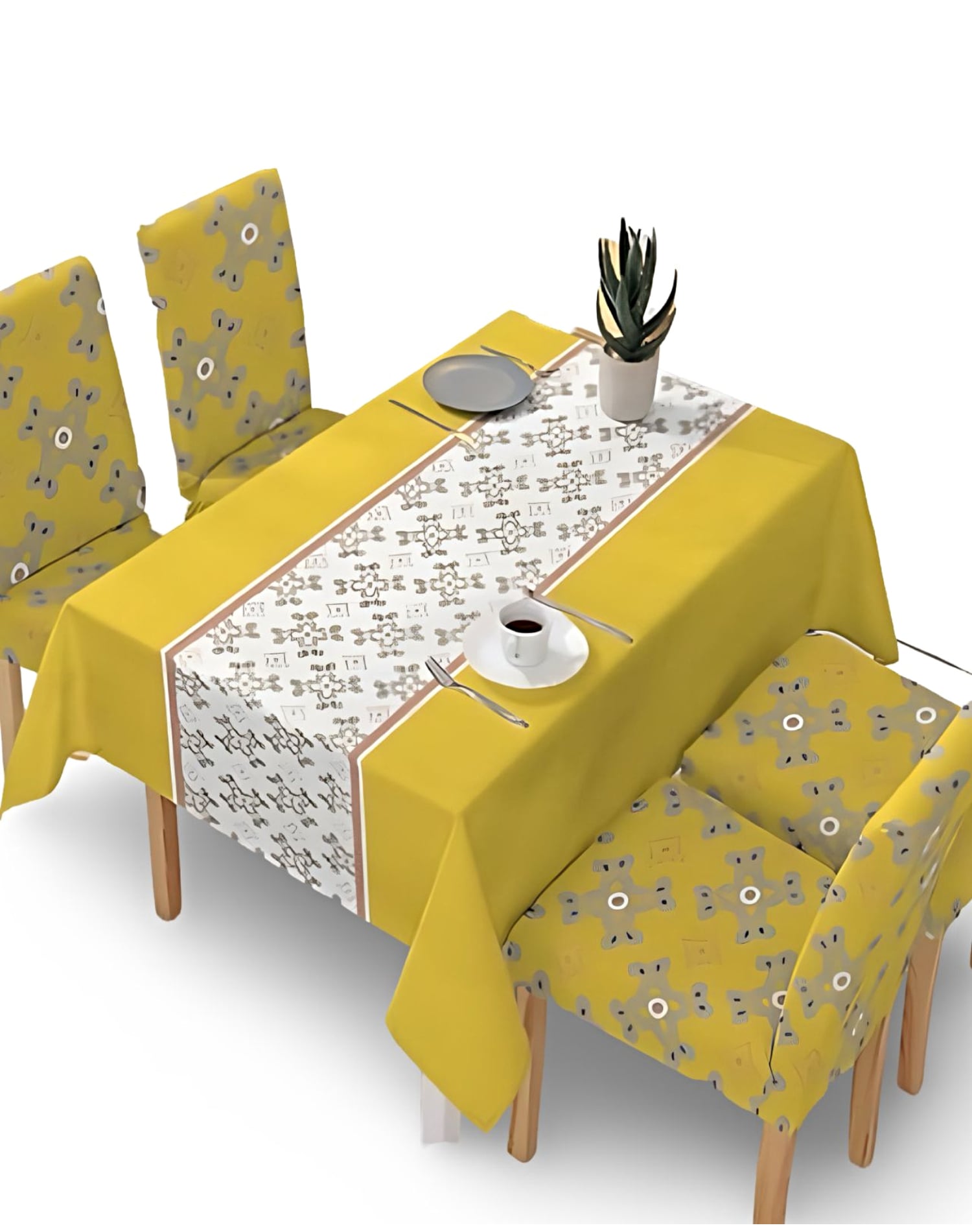 JUEGO MANTEL DE COMEDOR MÁS 6 FUNDAS DE SILLA 140X 220 CMM2 - 1
