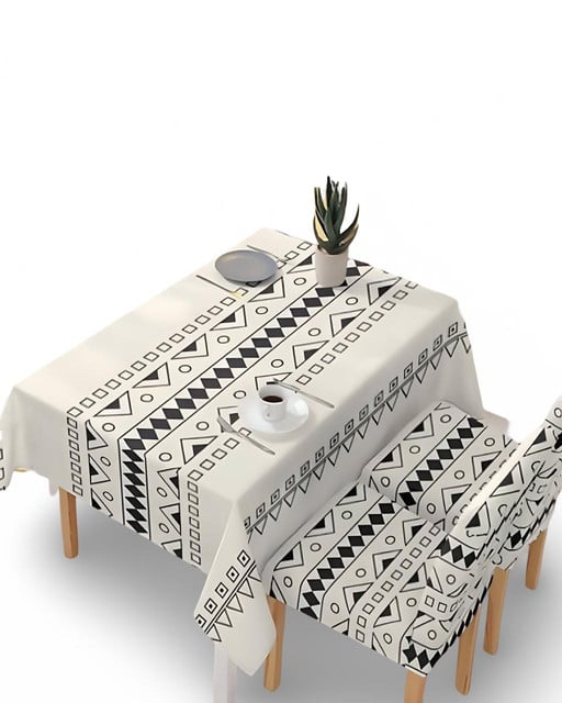 JUEGO MANTEL DE COMEDOR MÁS 6 FUNDAS DE SILLA 140X 220 CMM1 - 1