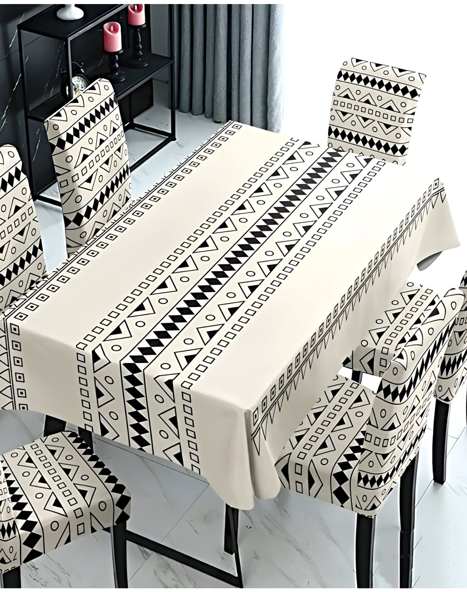 JUEGO MANTEL DE COMEDOR MÁS 6 FUNDAS DE SILLA 140X 220 CMM1 - 2