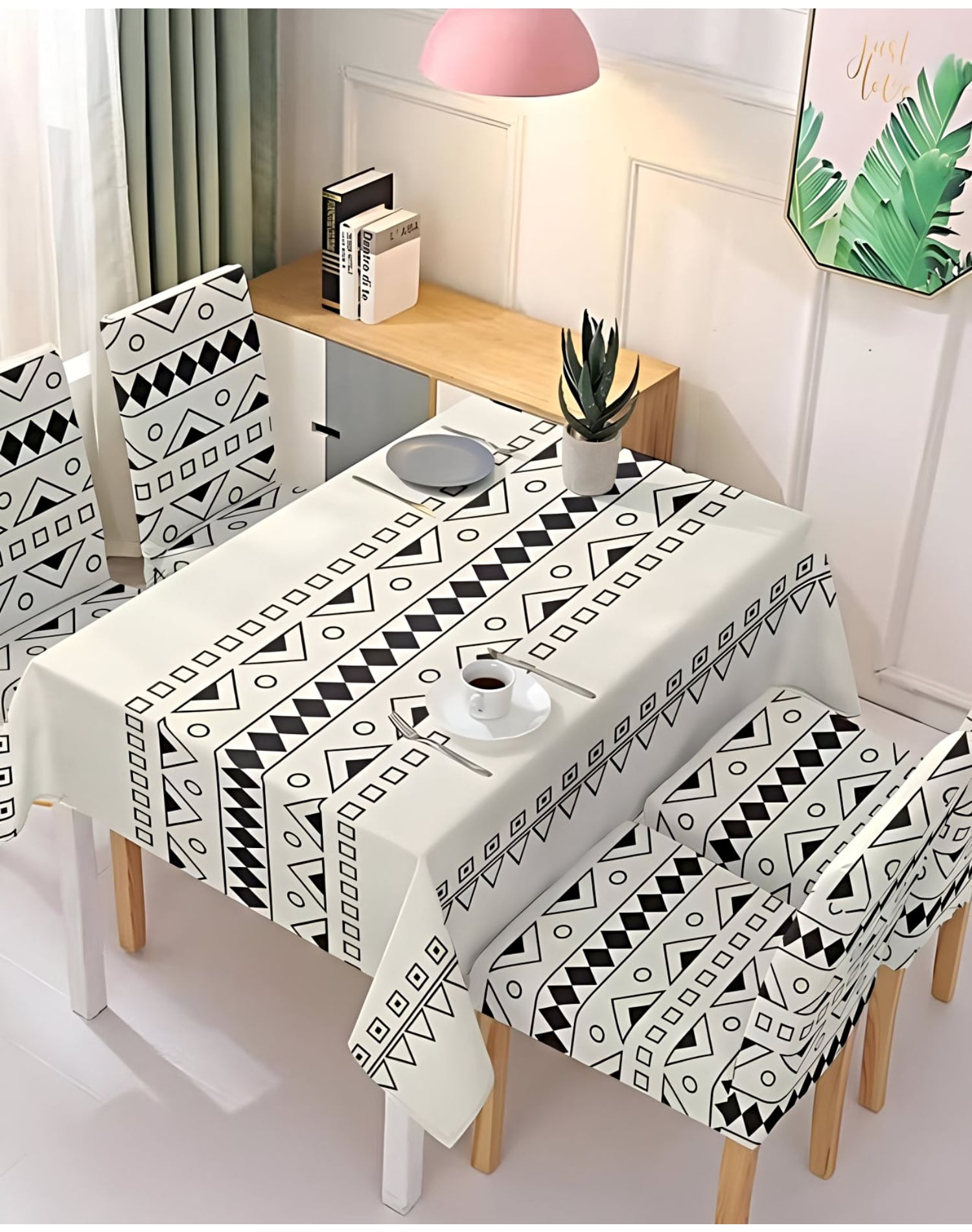 JUEGO MANTEL DE COMEDOR MÁS 6 FUNDAS DE SILLA 140X 220 CMM1 - 3