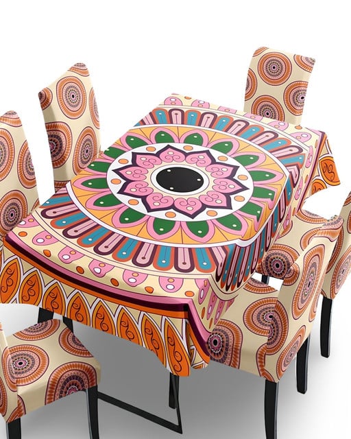 JUEGO MANTEL DE COMEDOR MÁS 6 FUNDAS DE SILLA 140X 220 CMM3 - 1