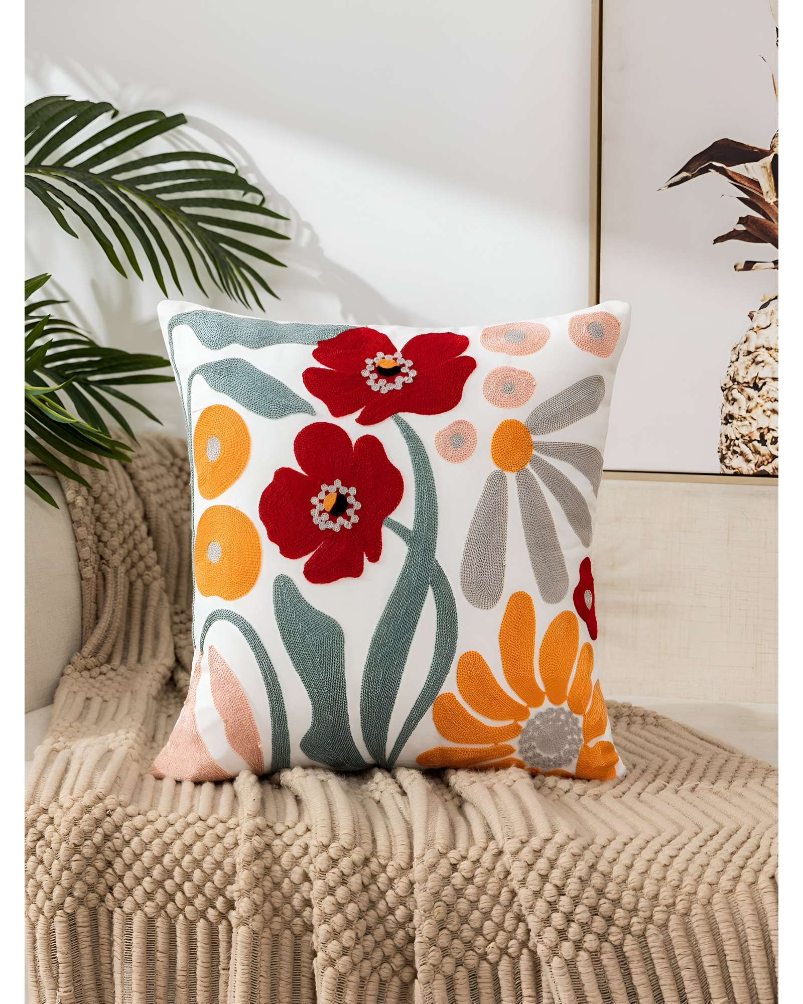 SET DE 4 FUNDAS BORDADAS 45X45 C19 - 3