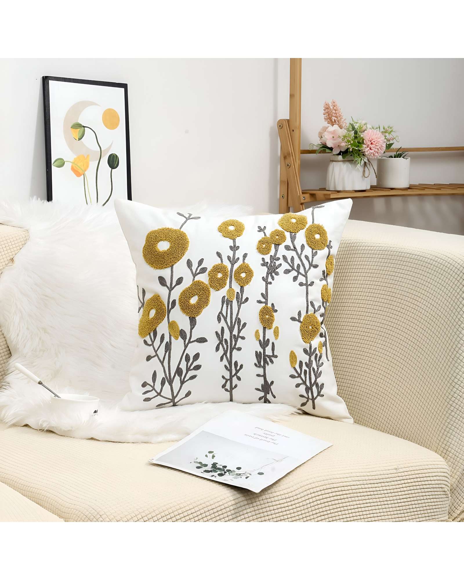 SET DE 2 FUNDAS BORDADAS 45X45  C1 - 3
