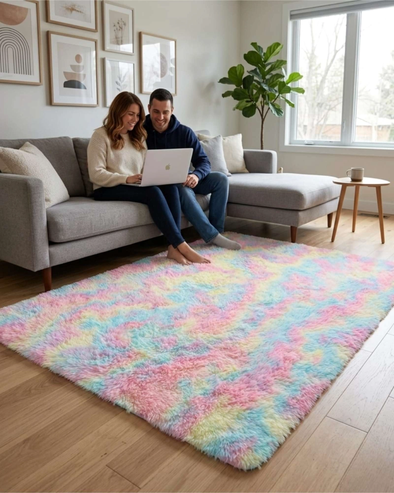 ALFOMBRA SHAGGY PELUDA EXTRA SUAVE VERANO / INVIERNO 240 X 200 CM - 4