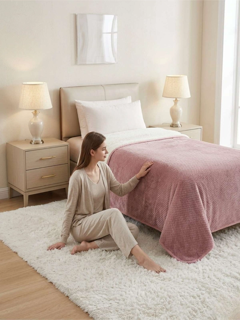 FRAZADA CON CHIPORRO ELEGANTE 2 PLAZA 200X230CM ROSA - 7