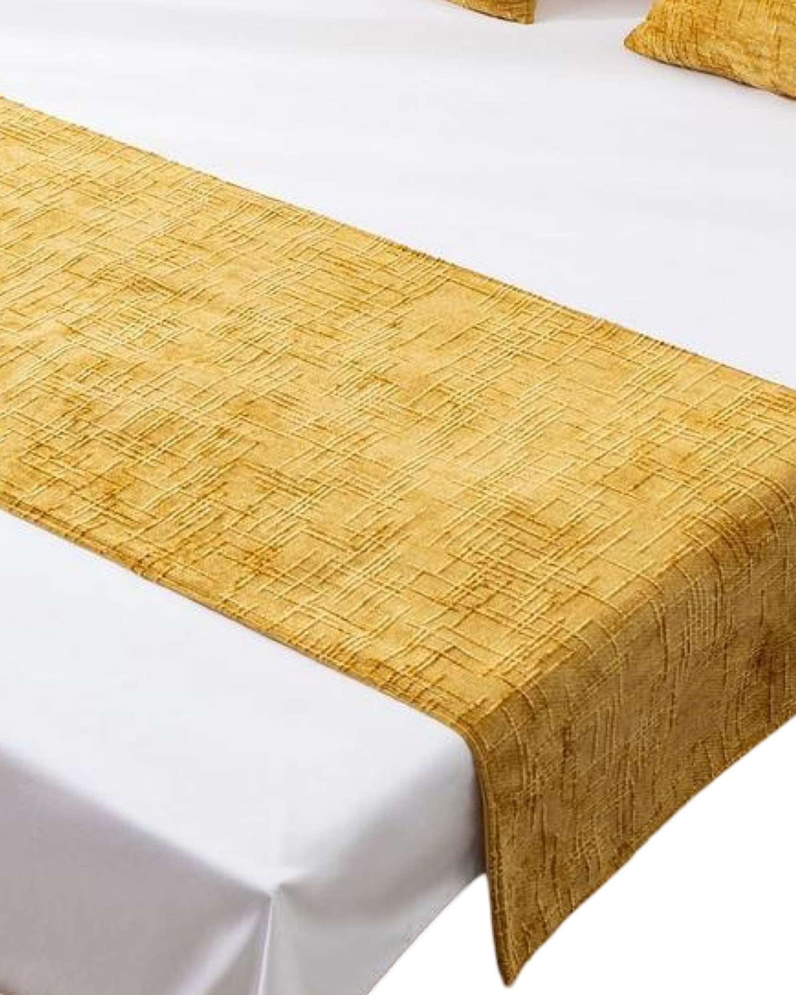 PIECERA MAS 2 FUNDAS MODELO CHENILLE EN COLOR AMARILLO - 2