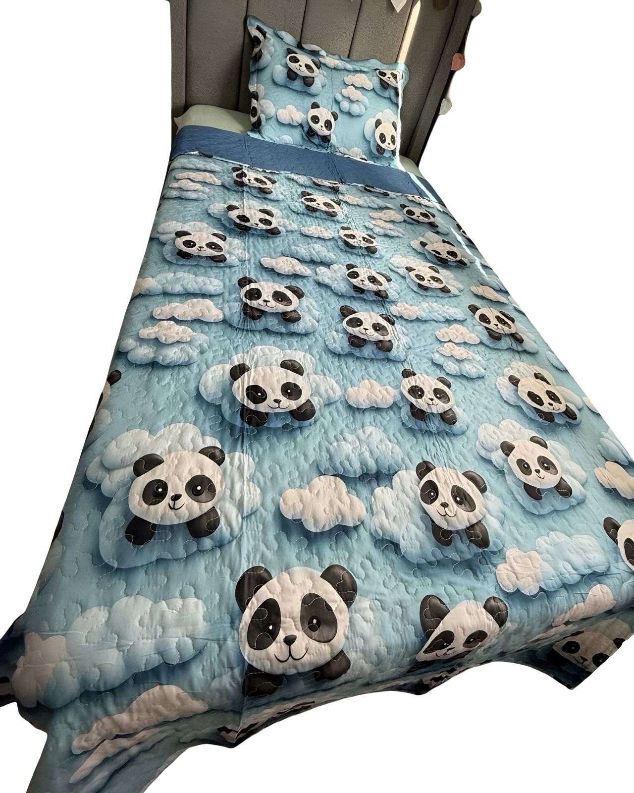 CUBRECAMA QUILT DE VERANO NIÑA NIÑO INFANTIL PANDA - 1
