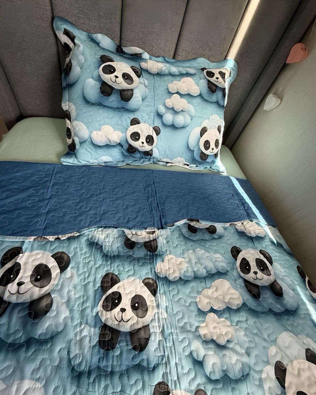 CUBRECAMA QUILT DE VERANO NIÑA NIÑO INFANTIL PANDA - 3