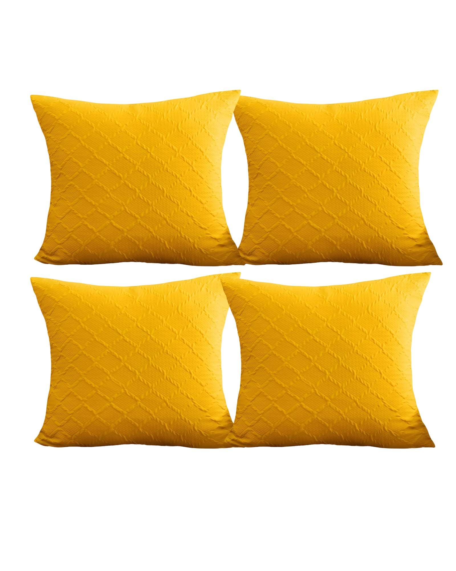 PACK DE 4 FUNDAS DE TERCIOPELO TRENZADO EN COLOR AMARILLO - 2