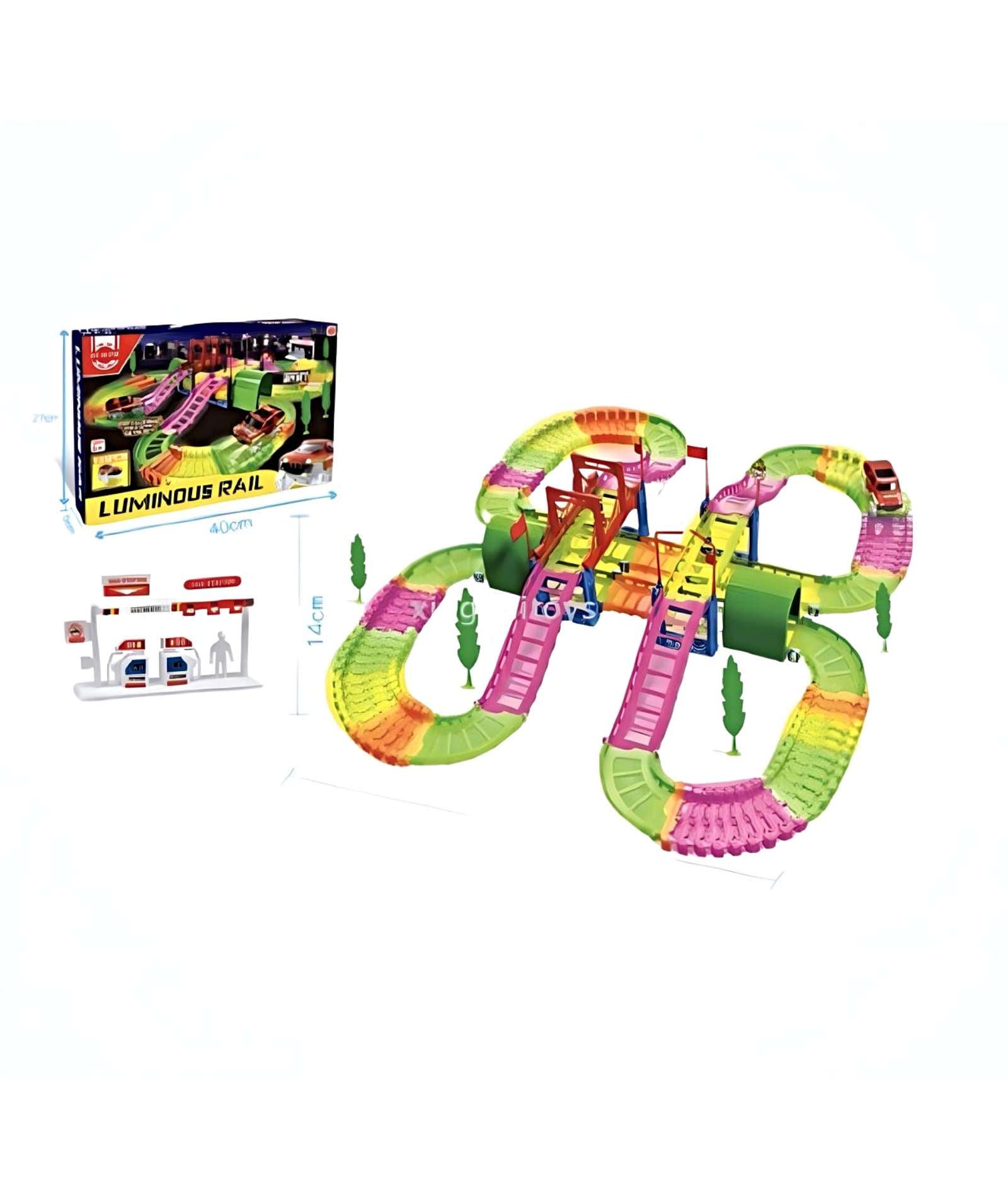 PISTA DE AUTO RIEL LUMINOSO GRANDE 135PC - 4
