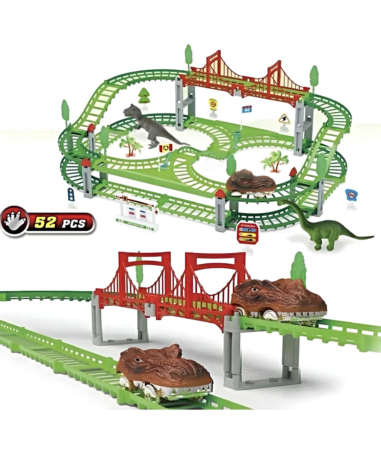 JUGUETE PISTA AUTO DINOSAURIO 52 PIEZAS - 2