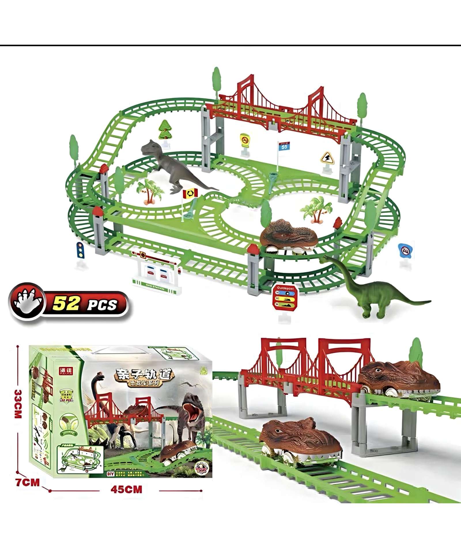 JUGUETE PISTA AUTO DINOSAURIO 52 PIEZAS - 3