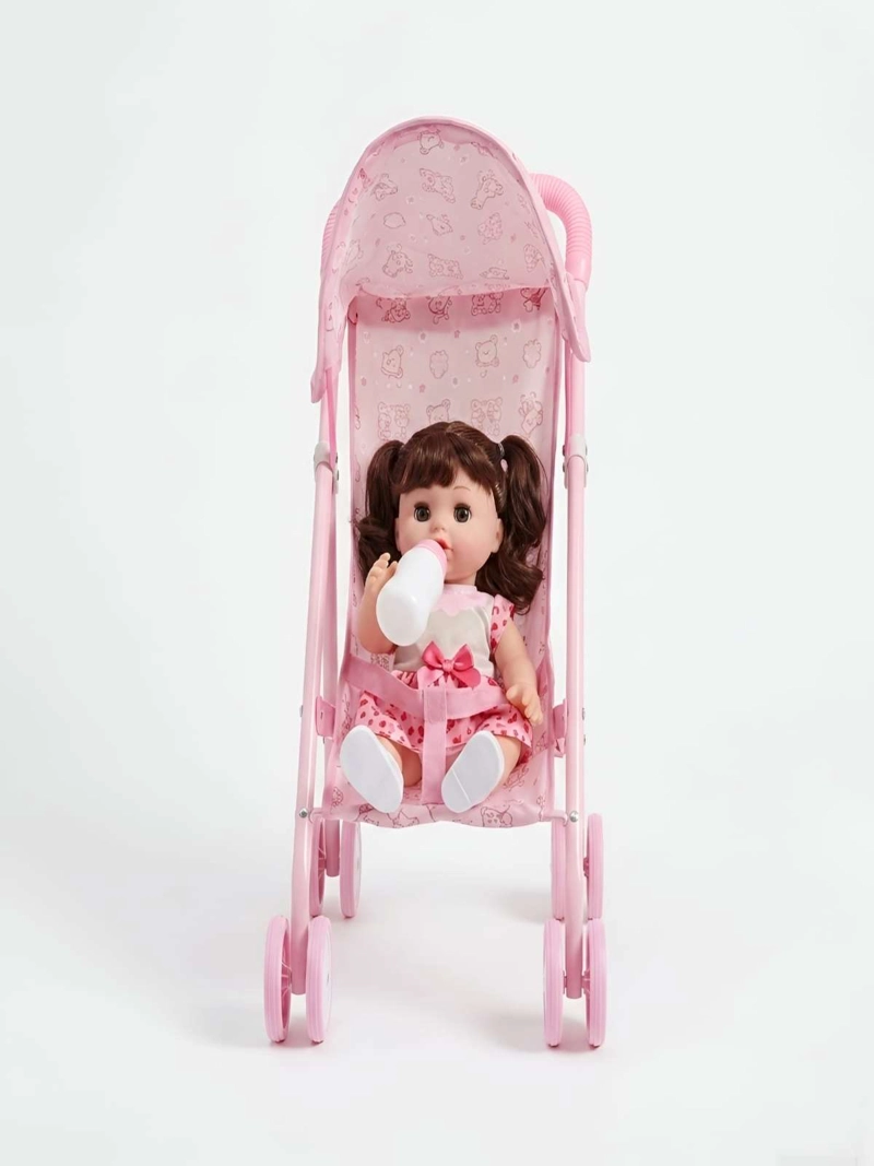 SET MUÑECA INTERACTIVA CON COCHE DE PASEO PLEGABLE - 3