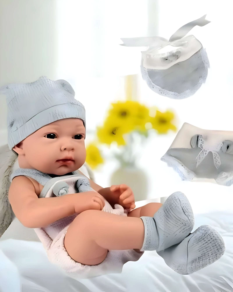 MUÑECA BEBE  REALISTA NIÑA INFANTIL BABYDOLL CELESTE - 4