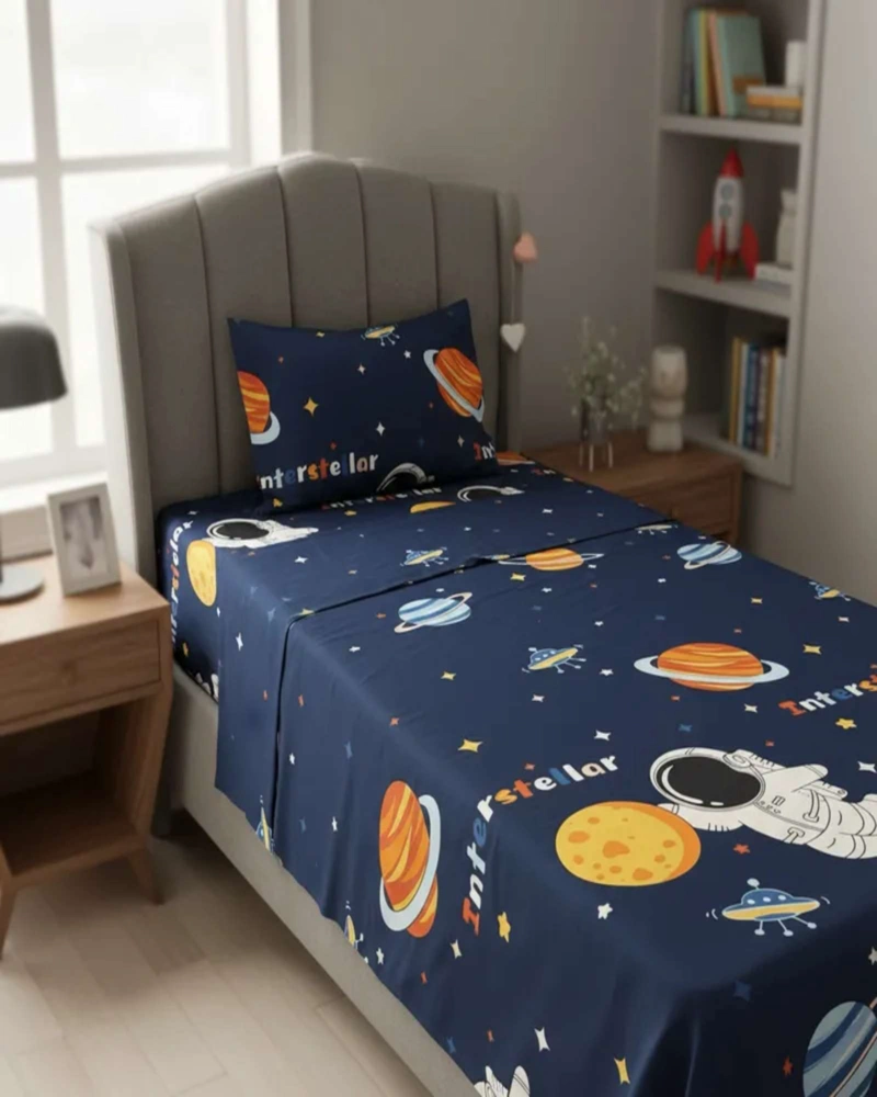 JUEGO DE SABANAS PLAZA Y MEDIA INFANTIL NIÑA NIÑO ASTRONAUTA - 3