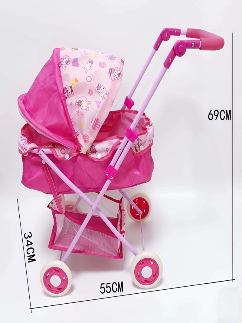 COCHE PARA MUÑECAS TIPO MOISE S CON CANASTO Y TOLDO AJUSTABLE - 6