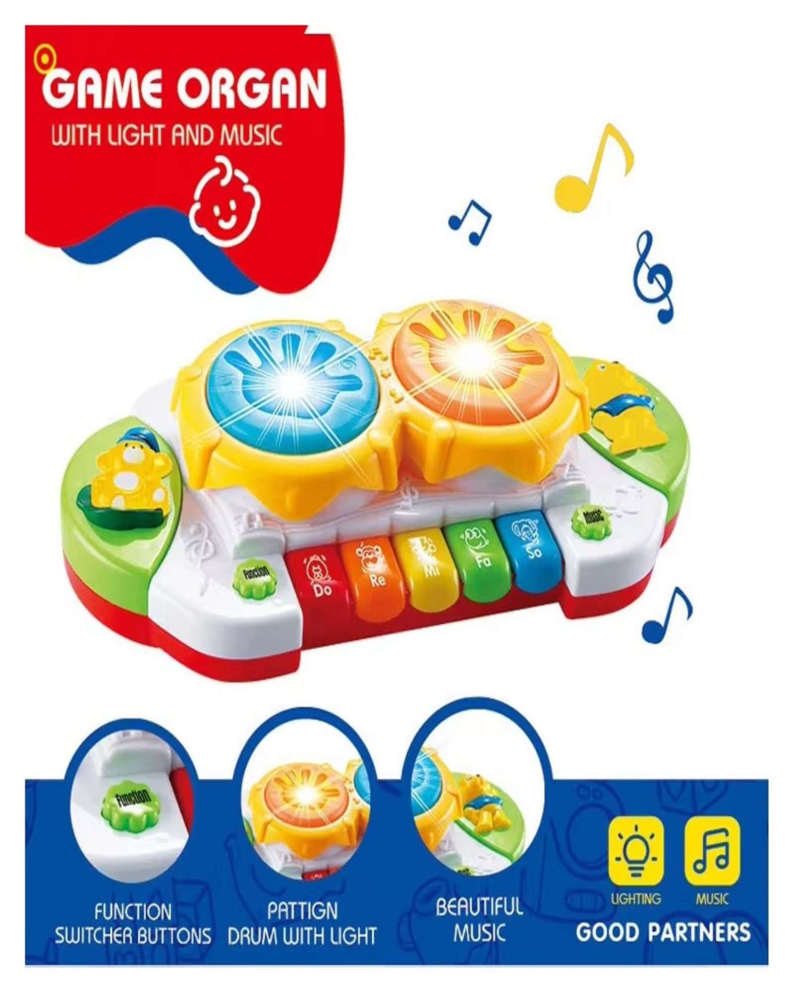 PIANO INTERACTIVO MUSICAL CON LUZ Y SONIDO - 3