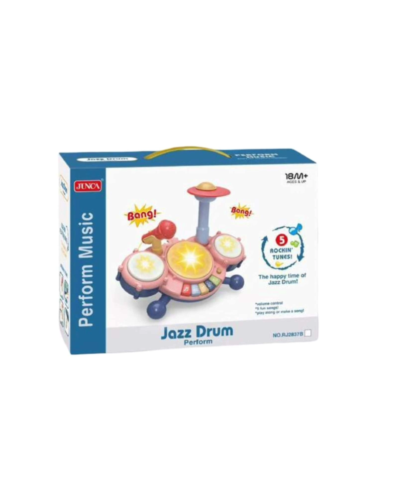 BATERIA MUSICAL DE JUGUETE PARA BEBE ROSA - 6