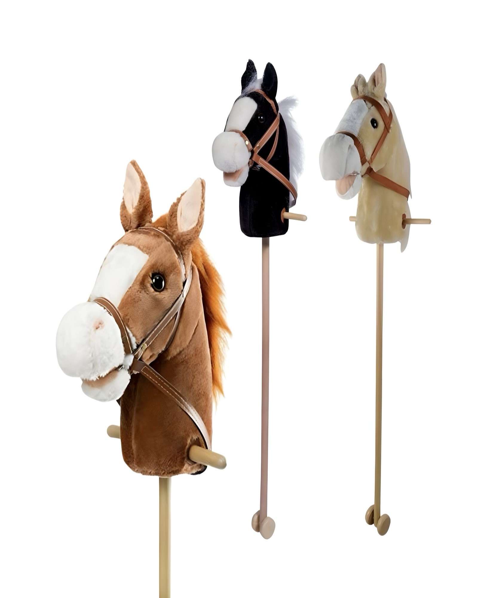 CABALLO BASTÓN DE MADERA CON SONIDO EN COLOR NEGRO - 4