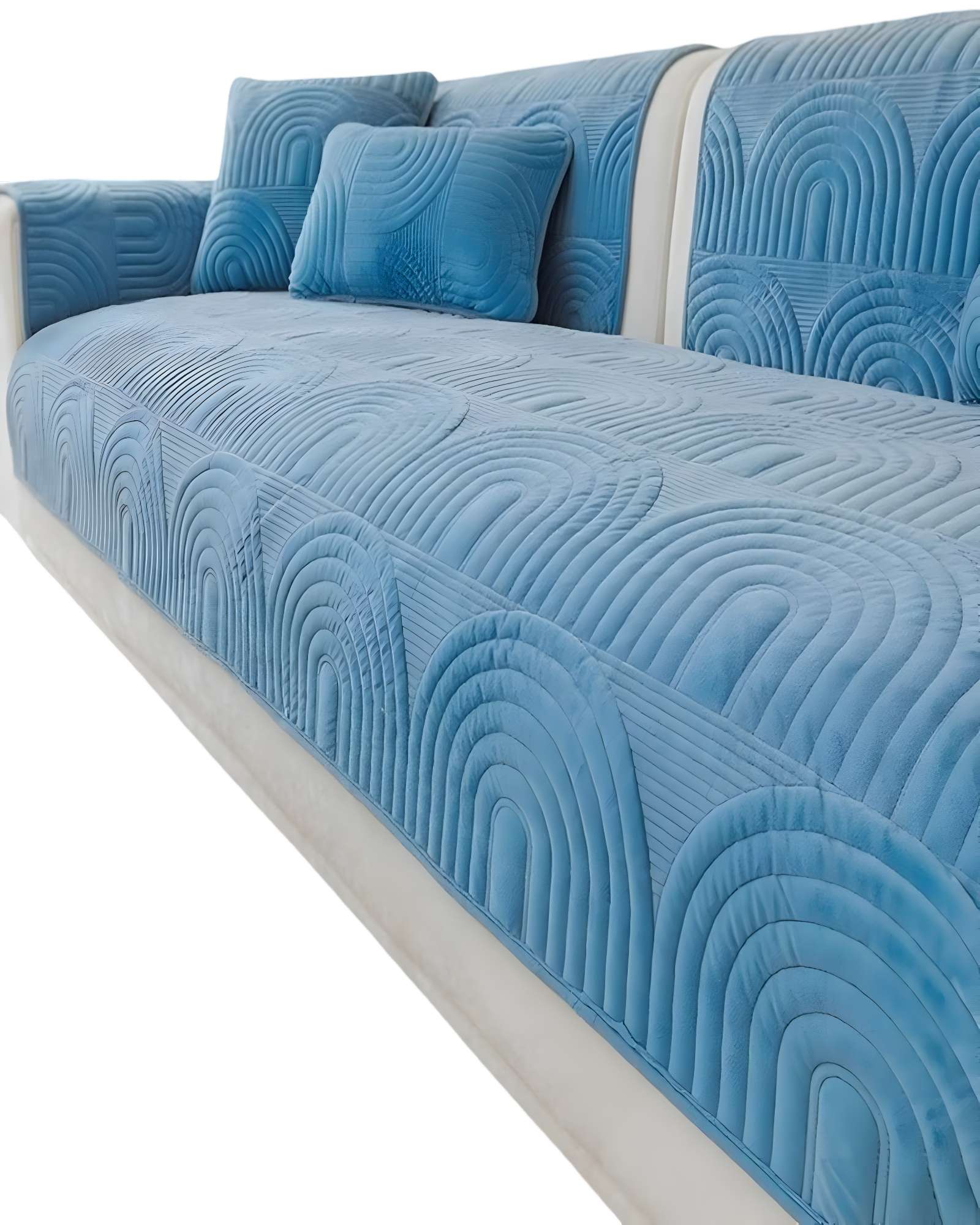 PACK DE 5 FUNDAS PARA SOFA CON DISEÑO CELESTE - 1