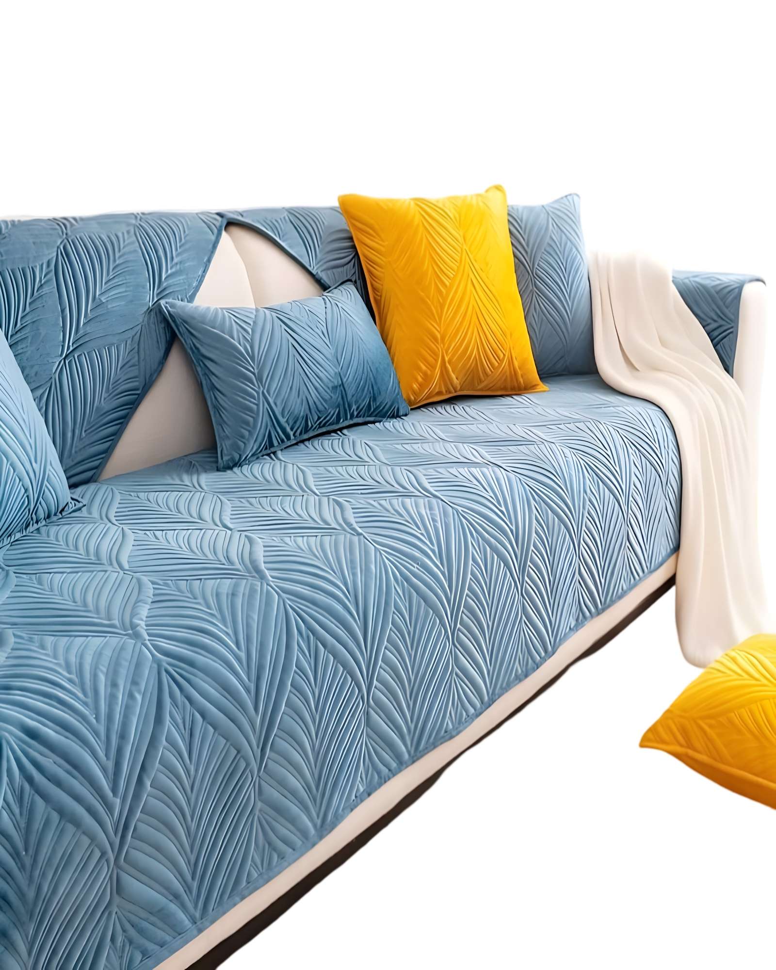 PACK DE 5 FUNDAS PARA SOFA CON DISEÑO CELESTE - 2