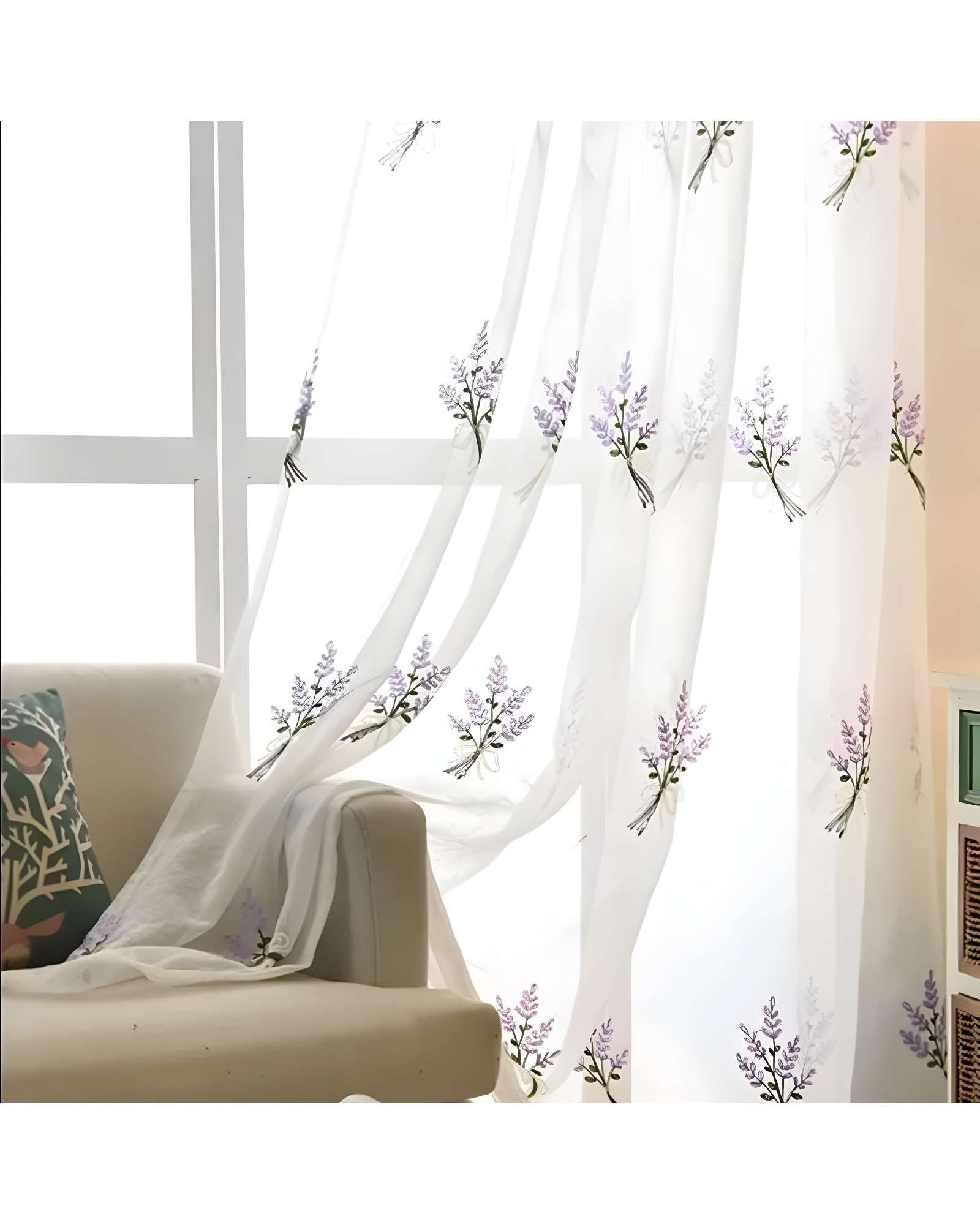 JUEGO DE VISILLOS LAVANDA 140X230 CM 2 PAÑOS - 3