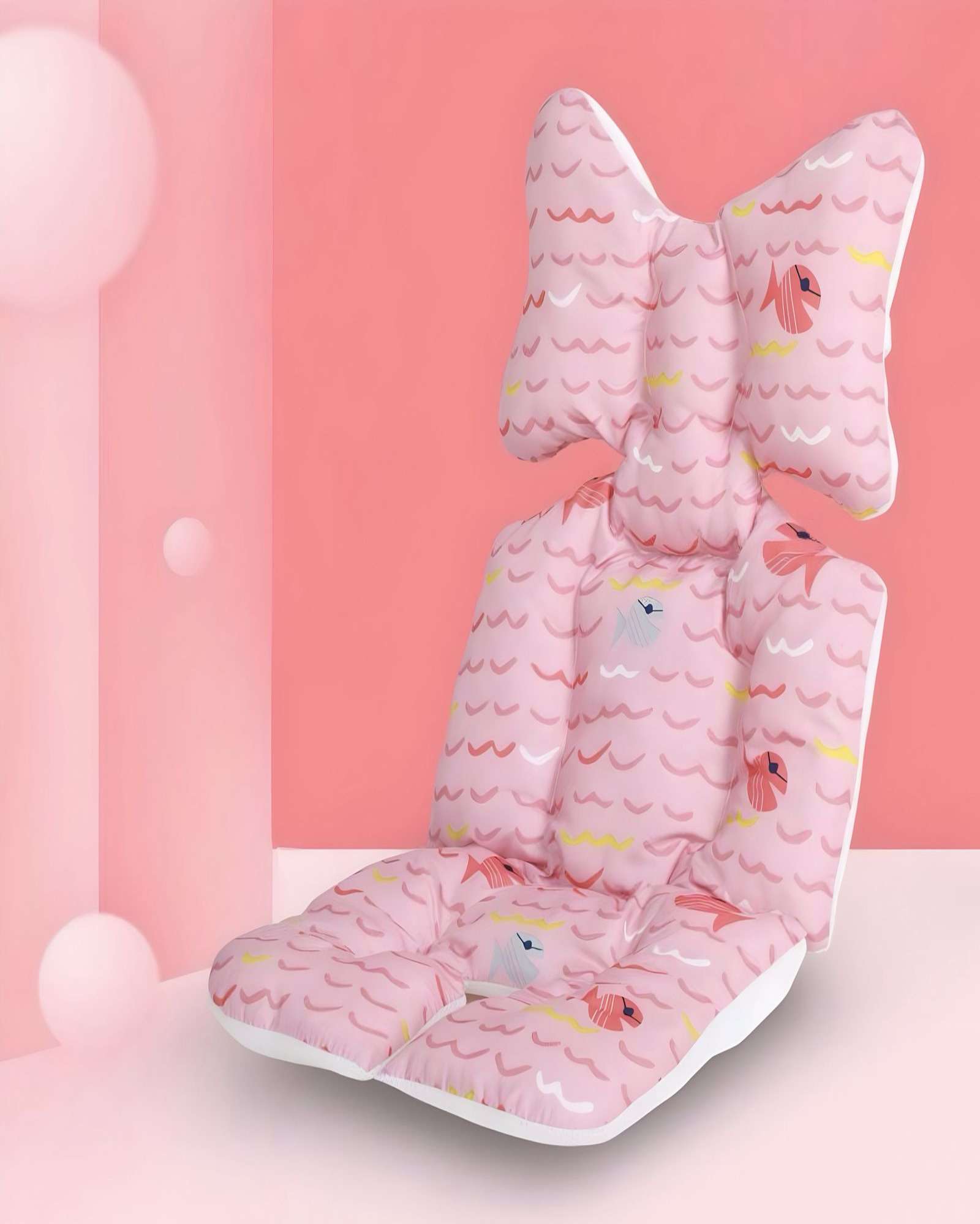 COJIN BEBE ACOLCHADO PARA COCHES O SILLA DE AUTOS ROSA - 3