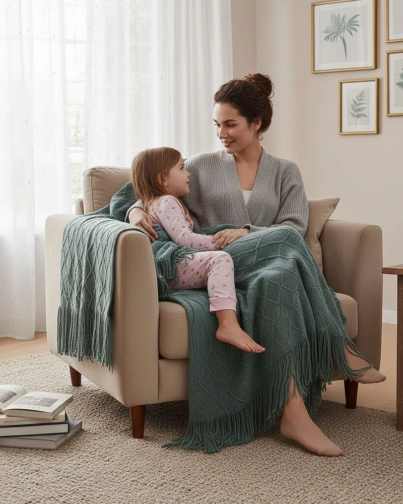 MANTAS TEJIDAS LUJOSAS PARA DECORAR TU SOFA - 6