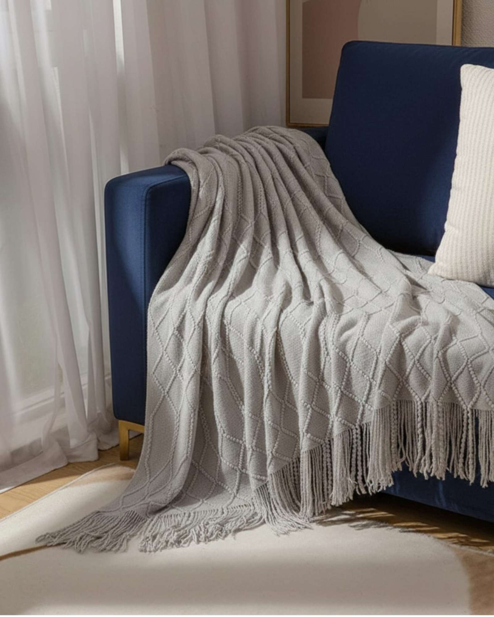 MANTAS TEJIDAS LUJOSAS PARA DECORAR TU SOFA - 1