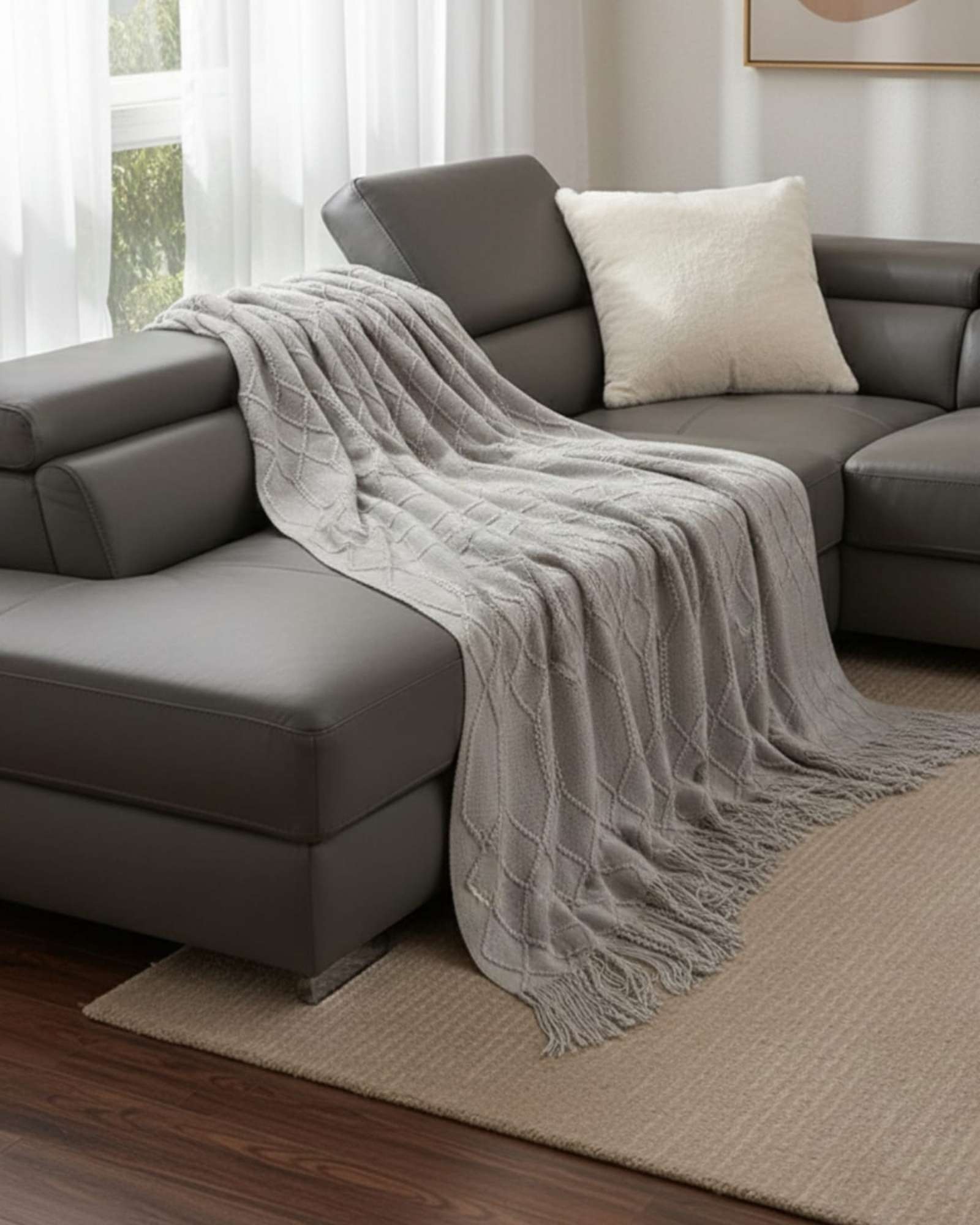 MANTAS TEJIDAS LUJOSAS PARA DECORAR TU SOFA - 2
