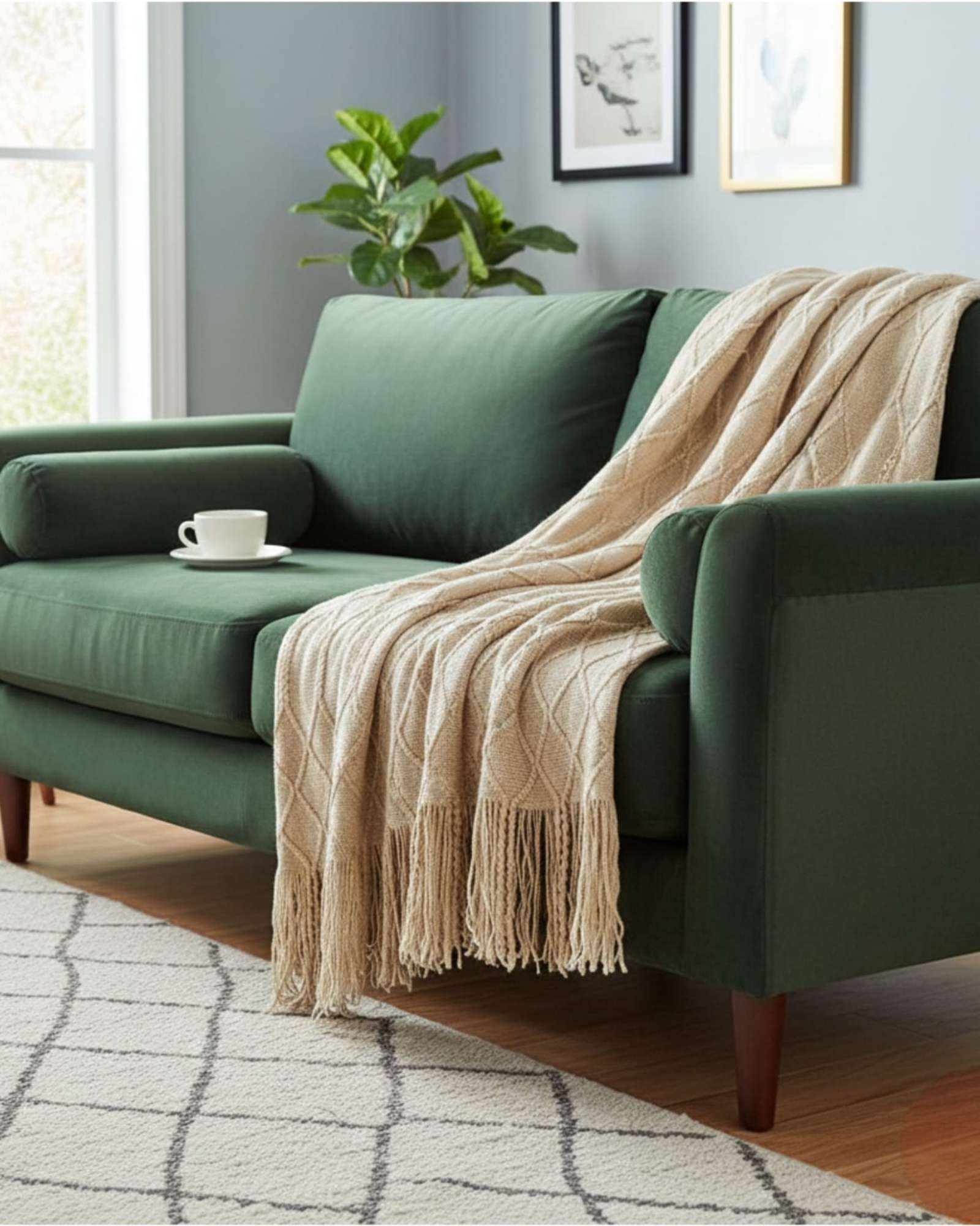 MANTAS TEJIDAS LUJOSAS PARA DECORAR TU SOFA - 2