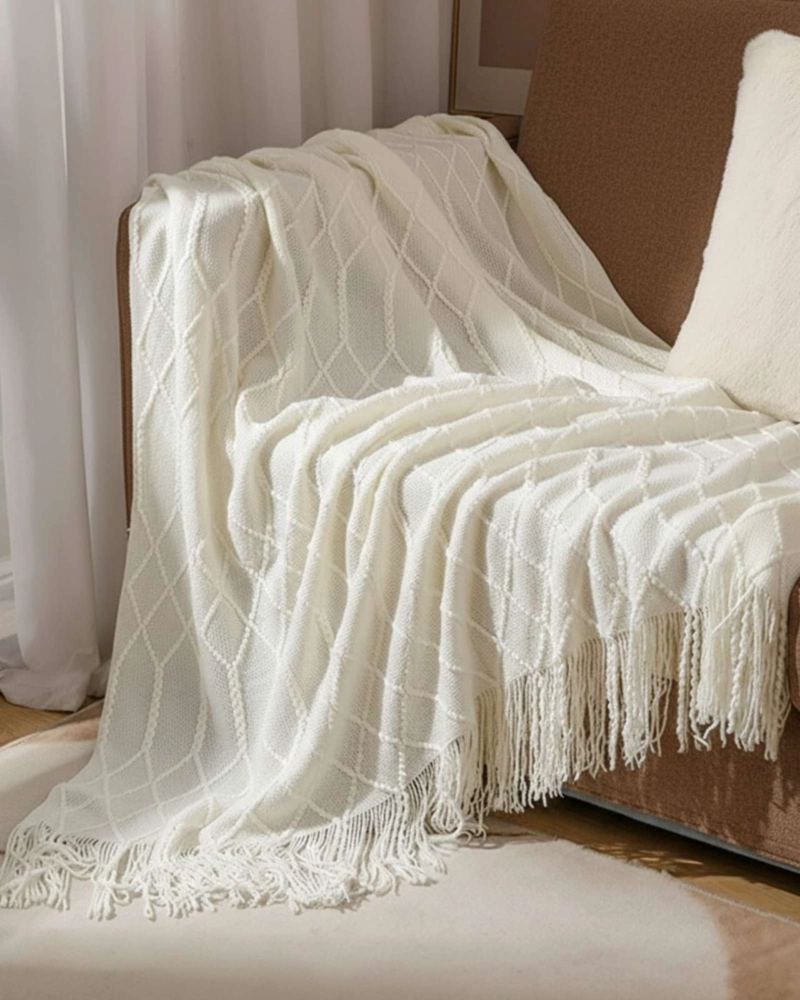 MANTAS TEJIDAS LUJOSAS PARA DECORAR TU SOFA - 1