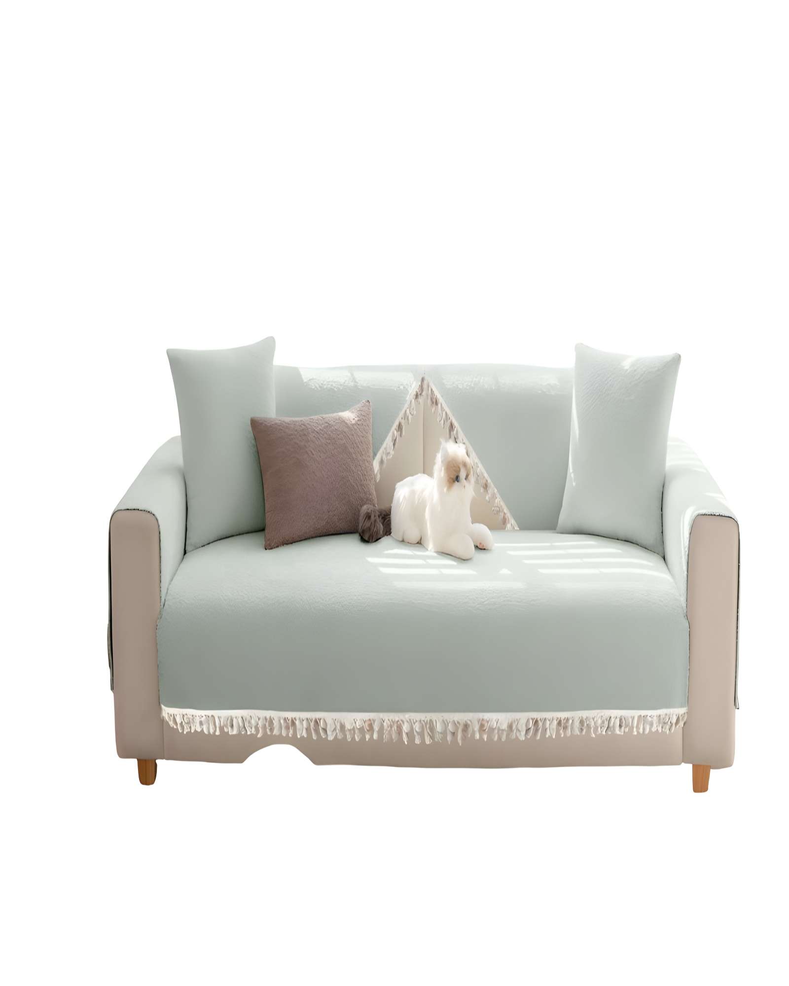 PACK DE 5 FUNDAS DE SILLON CON FLECOS VERDE MENTA - 1
