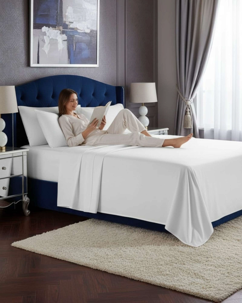 SABANAS 2 PLAZAS 500 HILOS DISEÑO LISO AJUSTE PERFECTO - 3