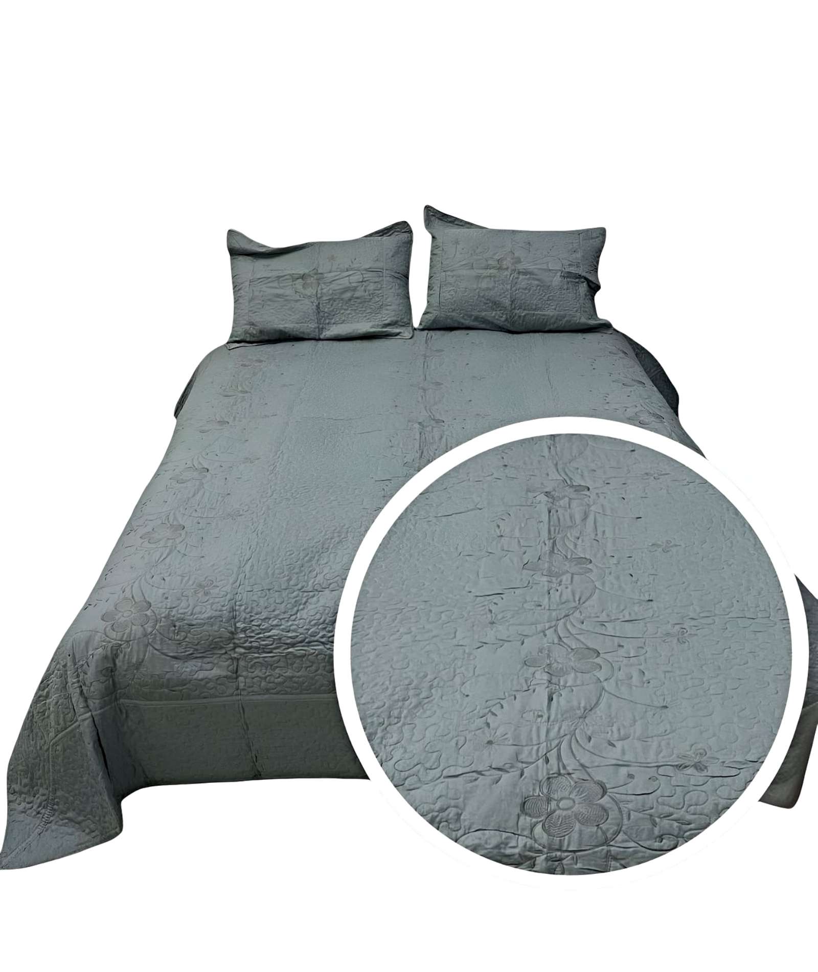 CUBRECAMA QUILT DE VERANO PLAZA Y MEDIA BORDADO - 2